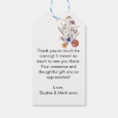 Baby in Bloom Garden Butterflies Babydusche Geschenkanhänger (Rückseite)