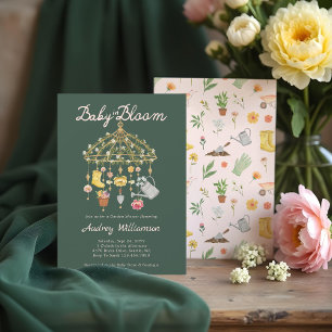 Baby in Bloom Garden Greenhouse Mobile Baby Dusche Einladung