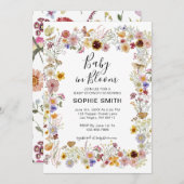 Baby in Bloom Garden Party Butterflies Babydusche Einladung (Vorne/Hinten)