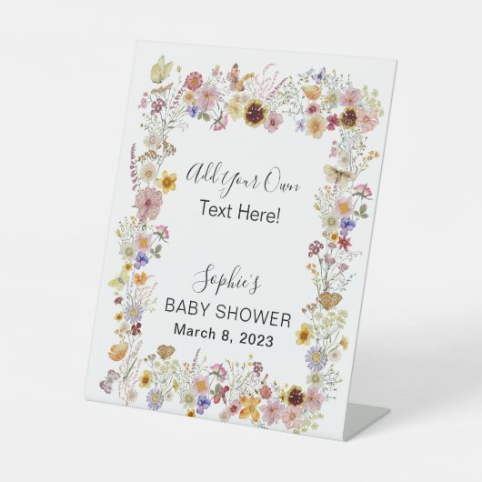 Baby in Bloom Garden Schmetterlinge ergänzen Ihr e Sockelschild (Vorderseite)