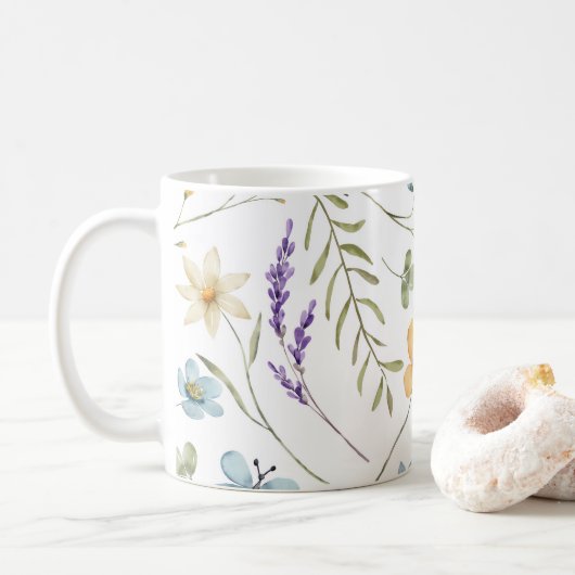 Baby in Bloom Garden Wildflower  Kaffeetasse (Mit Donut)