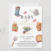 Baby in Bloom Garening Tools Kinderdusche per Mail Einladung (Vorderseite)