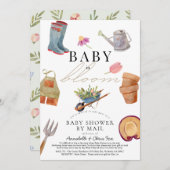 Baby in Bloom Garening Tools Kinderdusche per Mail Einladung (Vorne/Hinten)