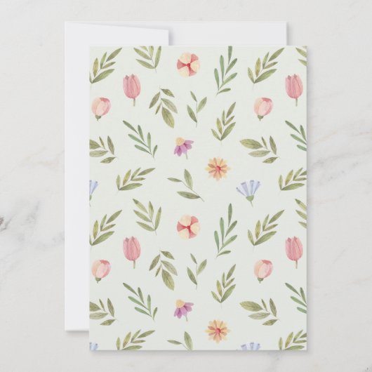 Baby in Bloom Garening Tools Virtual Baby Dusche Einladung (Rückseite)