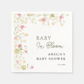 Baby In Bloom Garten Script Blumen Serviette (Vorderseite)