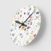 Baby in Bloom Garten Wildblume Runde Wanduhr (Winkel)