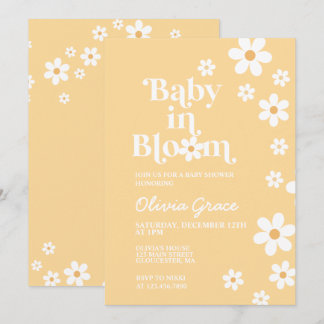 Baby in Bloom gelb Daisy Baby Dusche Einladung