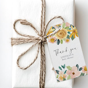 Baby in Bloom Gelbe Blumengeschenk zur Dankesgabe Geschenkanhänger