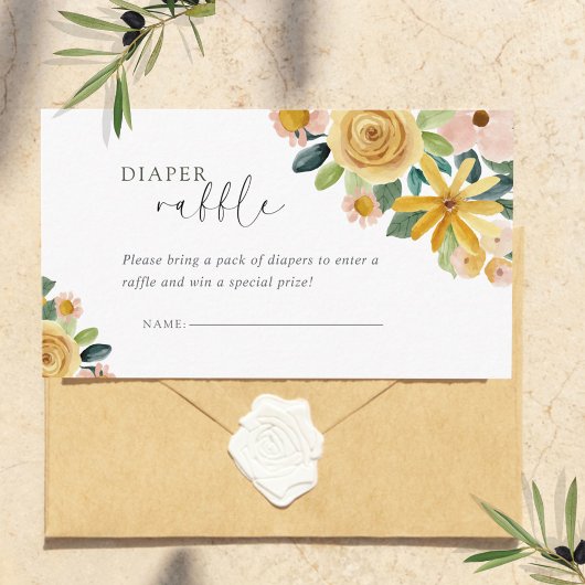 Baby in Bloom Gelbe Blumenwindel Begleitkarte