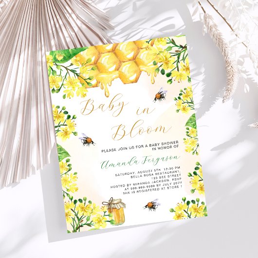 Baby in Bloom gelben Bienen Budget Baby Dusche