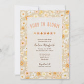 Baby in Bloom gepresste Blume Babydusche Einladung (Vorderseite)