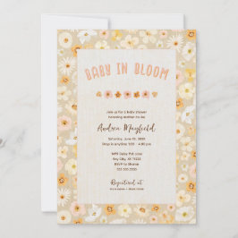 Baby in Bloom gepresste Blume Babydusche Einladung