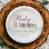 Baby in Bloom Gerber Daisies Baby Shower Pappteller