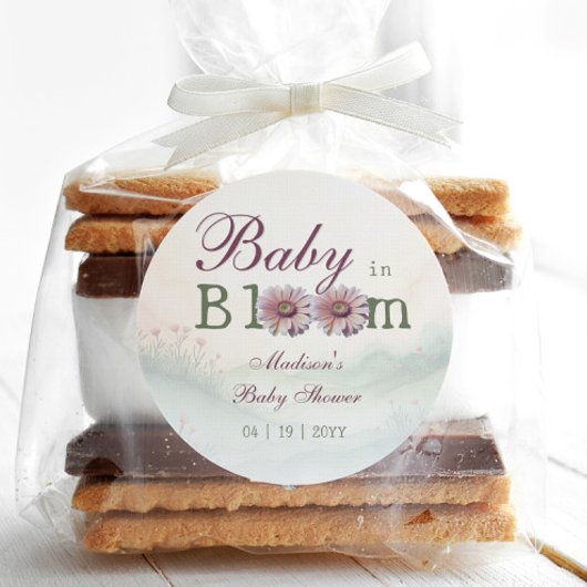 Baby in Bloom Gerber Daisies Baby Shower Runder Aufkleber