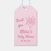 Baby in Bloom Gezeichnet Bloral Bouquet Babydusche Geschenkanhänger (Vorderseite)