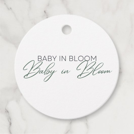 Baby in Bloom - Gipskraut Geschenkanhänger (Vorderseite)