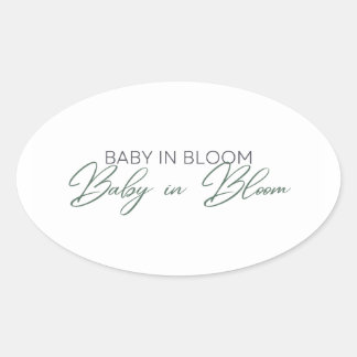 Baby in Bloom - Gipskraut Ovaler Aufkleber