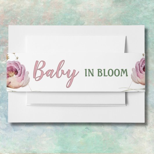 Baby in Bloom Girl Baby Shower Einladungsbanderole