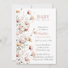 baby in bloom girl baby shower invitation einladung
