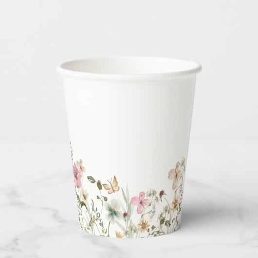 Baby in Bloom Girl Baby Shower Pappbecher (Rückseite)