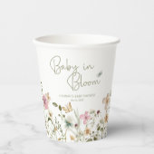 Baby in Bloom Girl Baby Shower Pappbecher (Vorderseite)