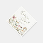 Baby in Bloom Girl Baby Shower Serviette (Ecke)