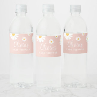 Baby in Bloom Girl Babydusche Wasserflaschen Label Wasserflaschenetikett