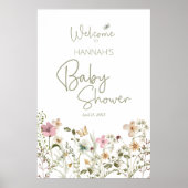 Baby in Bloom Girl Babydusche Willkommenspender Poster (Vorne)
