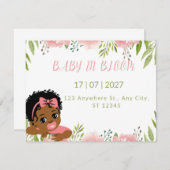 Baby in Bloom Girl Einladung (Vorne/Hinten)