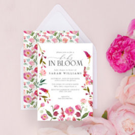 Baby in Bloom Girl Pink Aquarelldusche Einladung