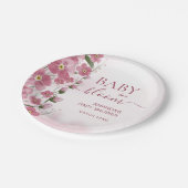 Baby in Bloom Girl Pink Blumendusche Pappteller (Schrägansicht)