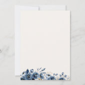 Baby in Bloom Gold Arch Blue Rose Baby Dusche Einladung (Rückseite)