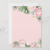 Baby in Bloom Gold Arch Pink Protea Babydusche Einladung (Rückseite)