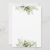 Baby in Bloom Gold Greenery Baby Dusche Einladung (Rückseite)