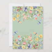 Baby in Bloom Green Wildblume Babydusche Einladung (Rückseite)