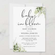 Baby in Bloom Greenery Bloral Baby Dusche