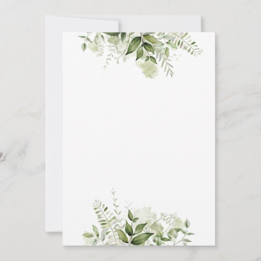 Baby in Bloom Greenery Bloral Baby Dusche Einladung (Rückseite)