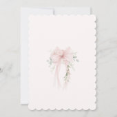 Baby in Bloom Greenery Bow Elegant Baby shower Einladung (Rückseite)