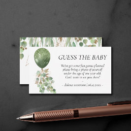 Baby in Bloom | Greenery Guess Foto Game Request Begleitkarte