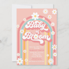 Baby in Bloom Groovy Daisy Rainbow Baby Dusche Einladung