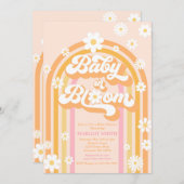 Baby in Bloom Groovy Daisy Rainbow Baby Dusche Einladung (Vorne/Hinten)