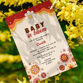 Baby in Bloom Groovy Retro Hippie Blume Einladung