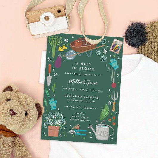 Baby in Bloom Growing Garden Kinderdusche Einladung