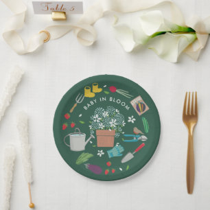Baby in Bloom Growing Garden Kinderdusche Pappteller