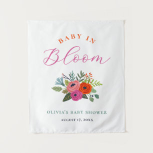 Baby in Bloom Helle Florale Babyparty-Willkommen Wandteppich