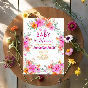 Baby in Bloom helle Sommerdusche Einladung