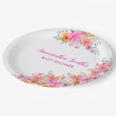 Baby in Bloom helle Sommerdusche Pappteller (Schrägansicht)