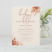Baby in Bloom Herbst Babydusche Einladung (Stehend Vorderseite)