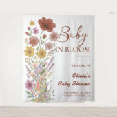 Baby in Bloom Hintergrund Wildblume Kinderdusche Wandteppich (Vorderseite)