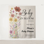 Baby in Bloom Hintergrund Wildblume Kinderdusche Wandteppich (Vorderseite)